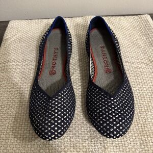 Rothys Retired Navy Maritime Honeycomb Slip On Round Toe Flats Size US 11